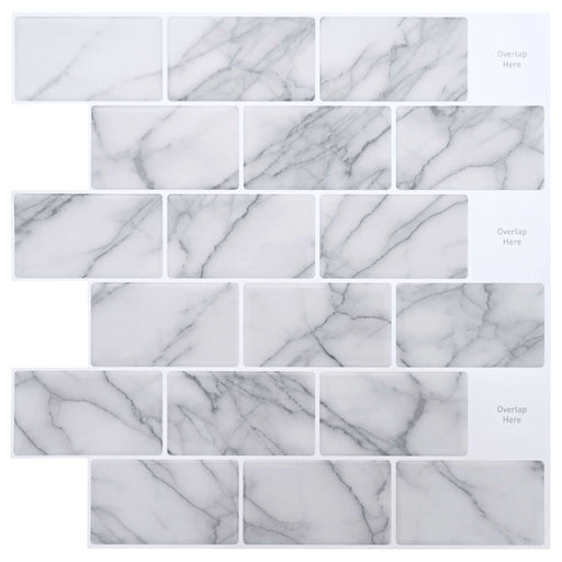 Placă de metrou 20 pcs Marmură albă 30 x 30 cm - WALTI WALTI