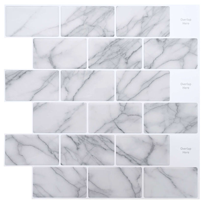 Placă de metrou 20 pcs Marmură albă 30 x 30 cm - WALTI WALTI