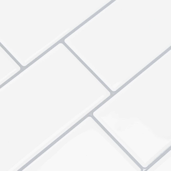 Placă de metrou 50 pcs Alb gri 29 x 21 cm Poliuretan și PET - WALTI WALTI