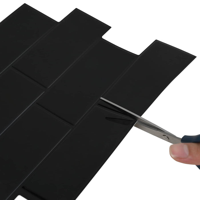 Placă de metrou 10 pcs Negru 29 x 21 cm Poliuretan și PET - WALTI WALTI