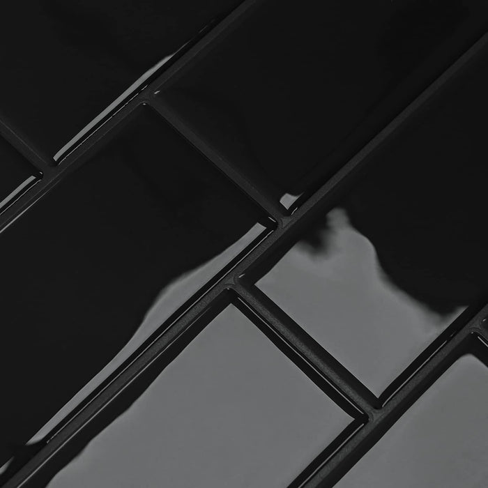 Placă de metrou 10 pcs Negru 29 x 21 cm Poliuretan și PET - WALTI WALTI