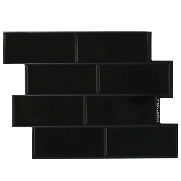 Placă de metrou 10 pcs Negru 29 x 21 cm Poliuretan și PET - WALTI WALTI