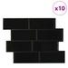 Placă de metrou 10 pcs Negru 29 x 21 cm Poliuretan și PET - WALTI WALTI