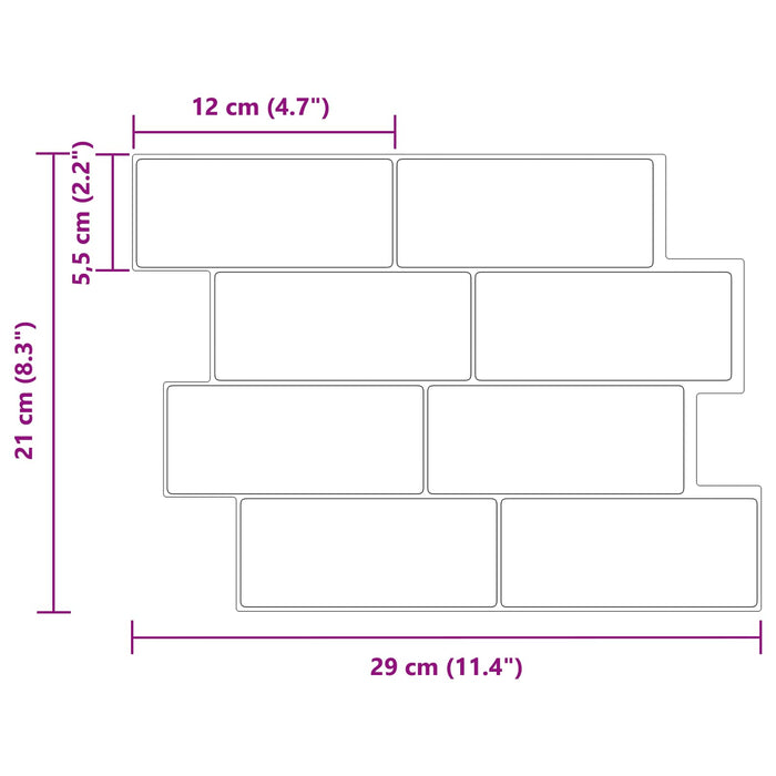 Placă de metrou 20 pcs Alb 29 x 21 cm Poliuretan și PET - WALTI WALTI