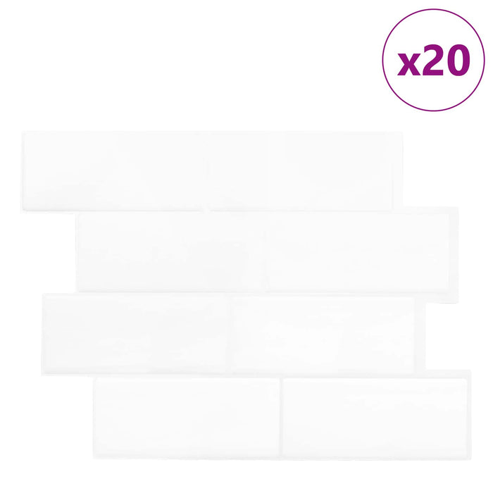 Placă de metrou 20 pcs Alb 29 x 21 cm Poliuretan și PET - WALTI WALTI