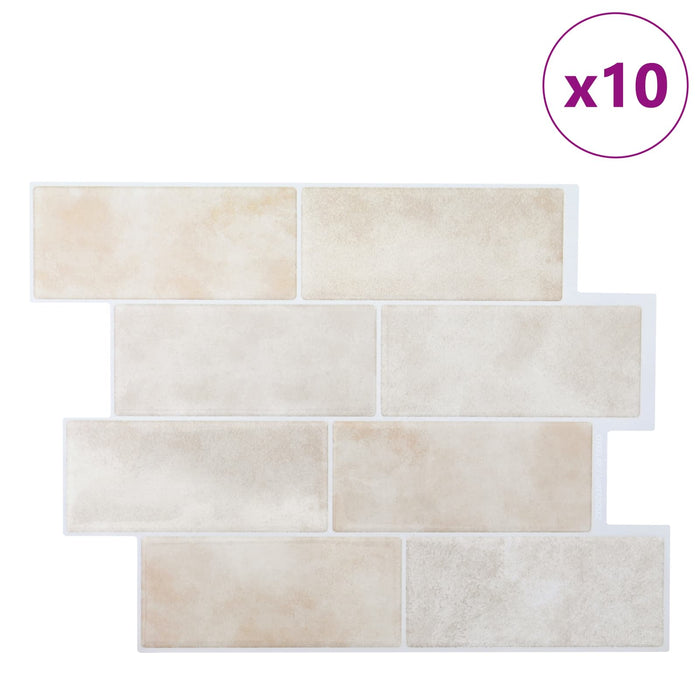 Placă de metrou 10 pcs Marmură bej 29 x 21 cm Poliuretan și PET - WALTI WALTI