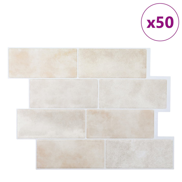 Placă de metrou 50 pcs Marmură bej 29 x 21 cm Poliuretan și PET - WALTI WALTI