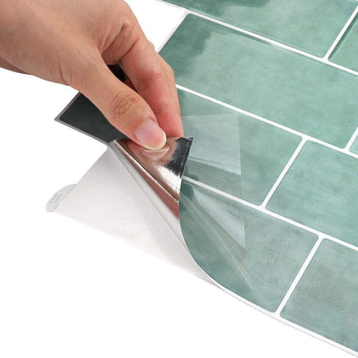 Placă de metrou 20 pcs Gri Verde 29 x 21 cm Poliuretan și PET - WALTI WALTI