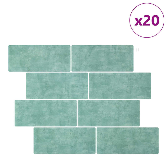 Placă de metrou 20 pcs Gri Verde 29 x 21 cm Poliuretan și PET - WALTI WALTI