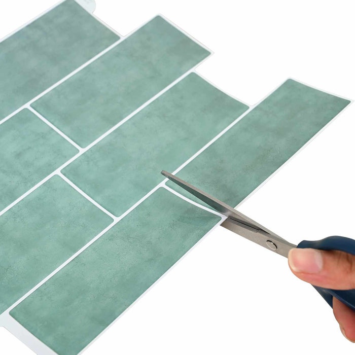 Placă de metrou 50 pcs Gri Verde 29 x 21 cm Poliuretan și PET - WALTI WALTI