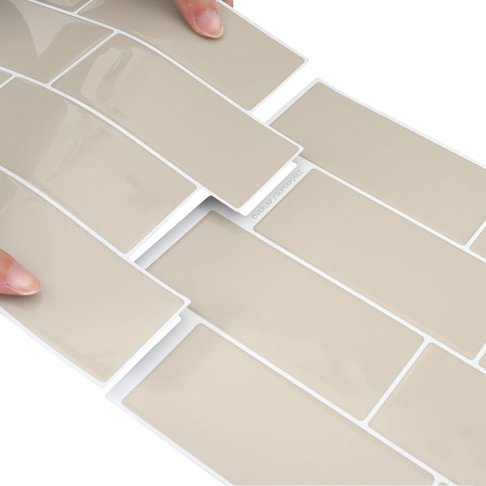 Placă de metrou 20 pcs Bej 29 x 21 cm Poliuretan și PET - WALTI WALTI
