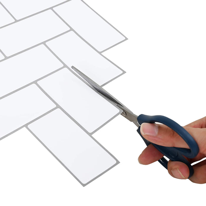 Plăcuță în Zigzag 10 pcs Alb gri 30 x 30 cm Poliuretan și PET - WALTI WALTI