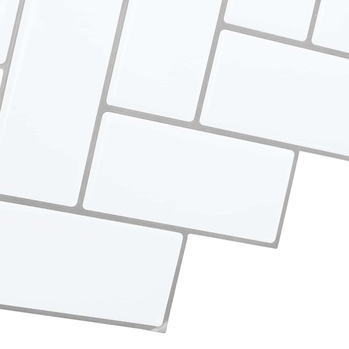 Plăcuță în Zigzag 20 pcs Alb gri 30 x 30 cm Poliuretan și PET - WALTI WALTI