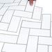 Plăcuță în Zigzag 50 pcs Alb gri 30 x 30 cm Poliuretan și PET - WALTI WALTI