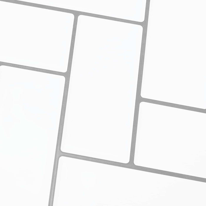 Plăcuță în Zigzag 50 pcs Alb gri 30 x 30 cm Poliuretan și PET - WALTI WALTI