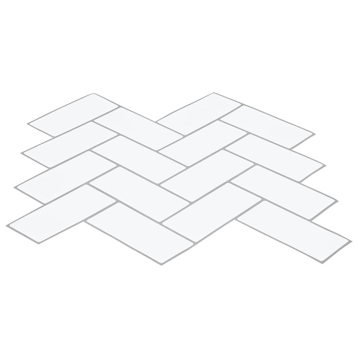 Plăcuță în Zigzag 50 pcs Alb gri 30 x 30 cm Poliuretan și PET - WALTI WALTI