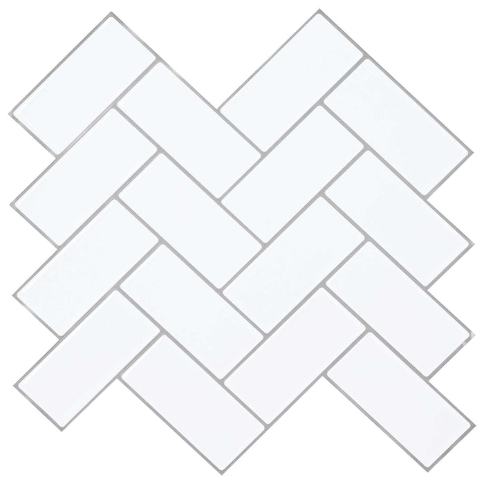 Plăcuță în Zigzag 50 pcs Alb gri 30 x 30 cm Poliuretan și PET - WALTI WALTI