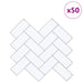Plăcuță în Zigzag 50 pcs Alb gri 30 x 30 cm Poliuretan și PET - WALTI WALTI