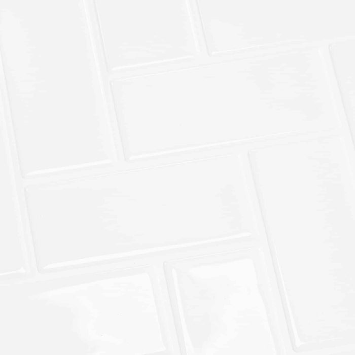 Plăcuță în Zigzag 10 pcs Alb 30 x 30 cm Poliuretan și PET - WALTI WALTI