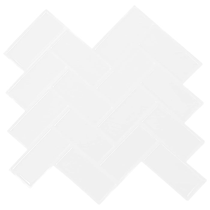 Plăcuță în Zigzag 10 pcs Alb 30 x 30 cm Poliuretan și PET - WALTI WALTI