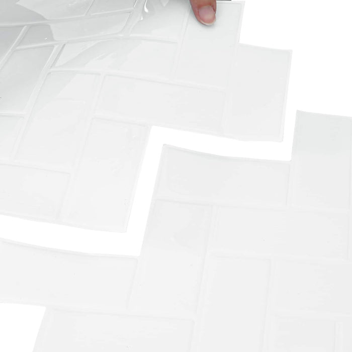 Plăcuță în Zigzag 20 pcs Alb 30 x 30 cm Poliuretan și PET - WALTI WALTI