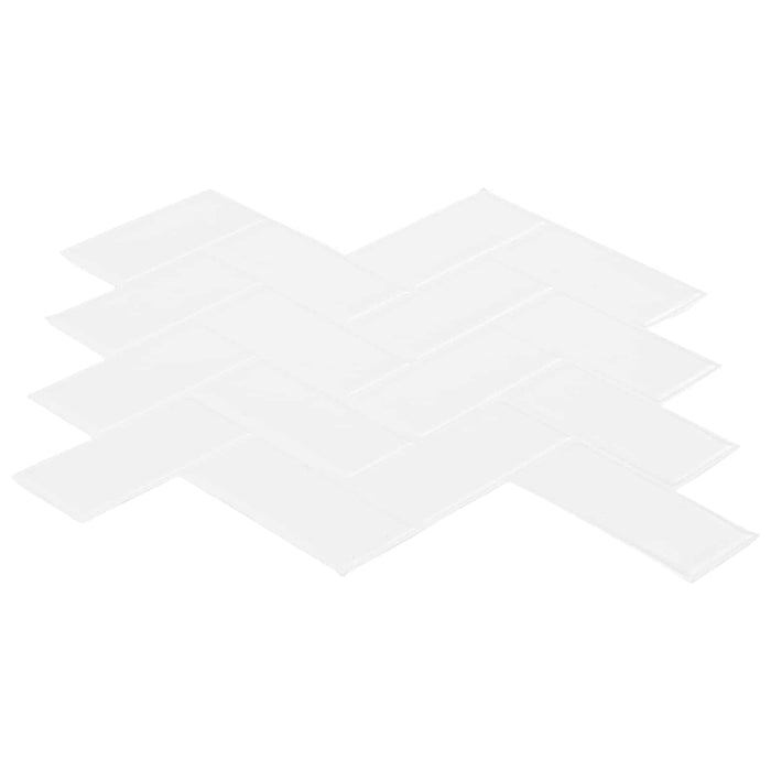 Plăcuță în Zigzag 50 pcs Alb 30 x 30 cm Poliuretan și PET - WALTI WALTI