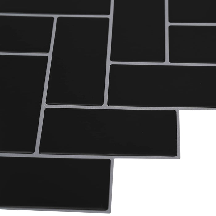 Plăcuță în Zigzag 10 pcs Negru 30 x 30 cm Poliuretan și PET - WALTI WALTI