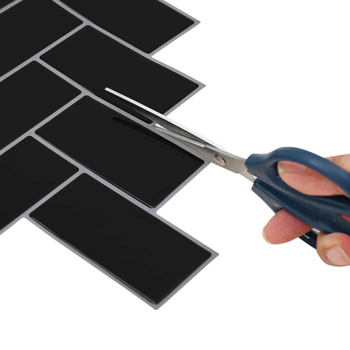 Plăcuță în Zigzag 10 pcs Negru 30 x 30 cm Poliuretan și PET - WALTI WALTI