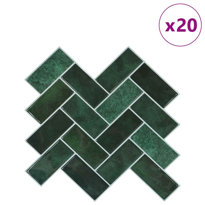 Plăcuță în Zigzag 20 pcs Verde închis 30 x 30 cm - WALTI WALTI