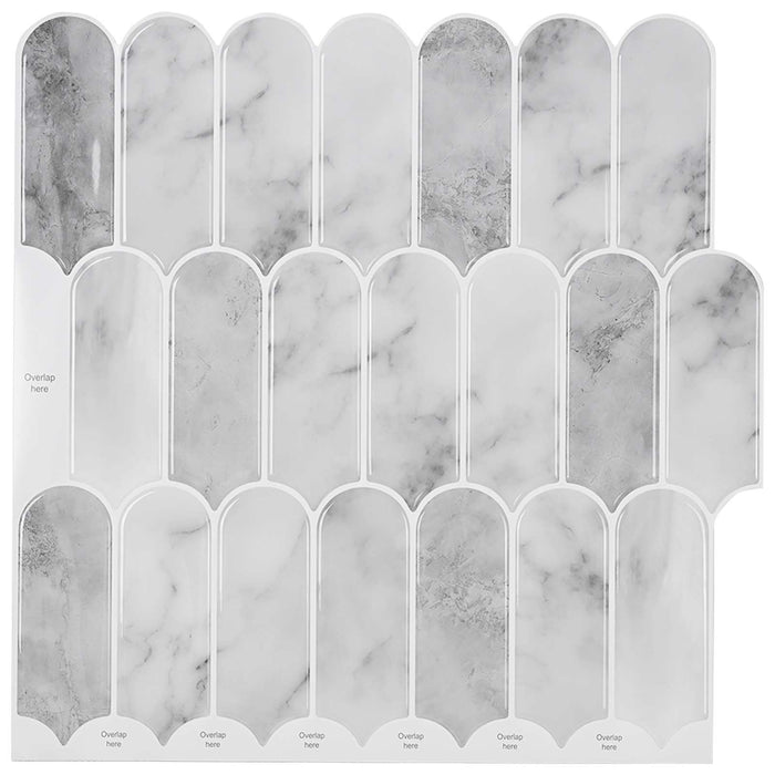Placă cu Pene 20 pcs Marmură gri 30 x 30 cm Poliuretan și PET - WALTI WALTI
