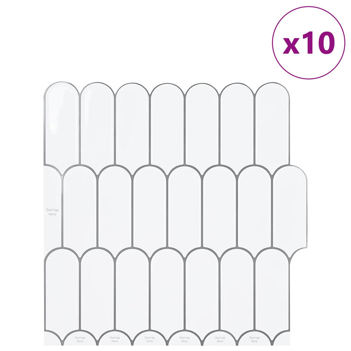 Placă cu Pene 10 pcs Alb gri 30 x 30 cm Poliuretan și PET - WALTI WALTI
