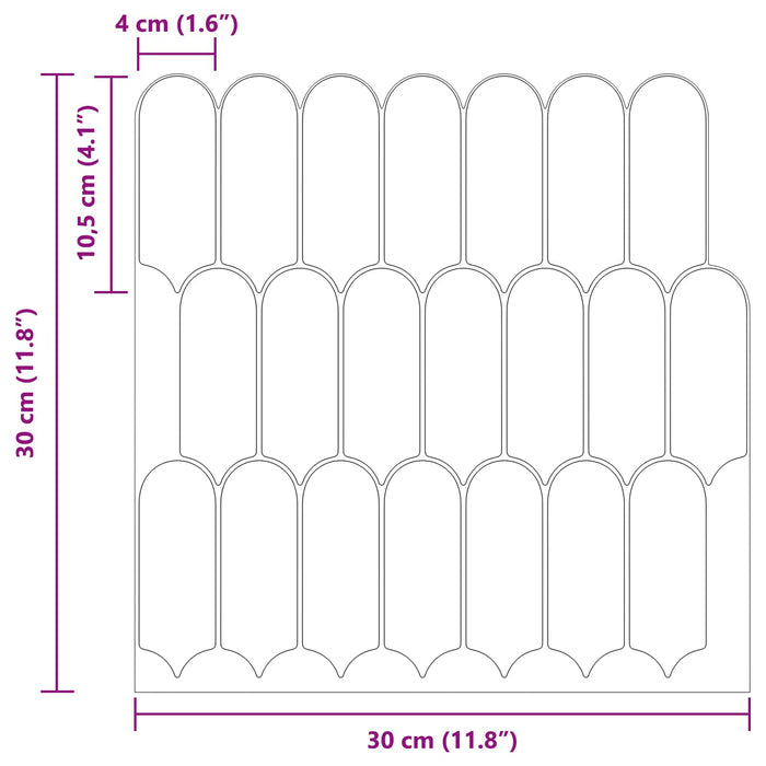 Placă cu Pene 20 pcs Verde 30 x 30 cm Poliuretan și PET - WALTI WALTI