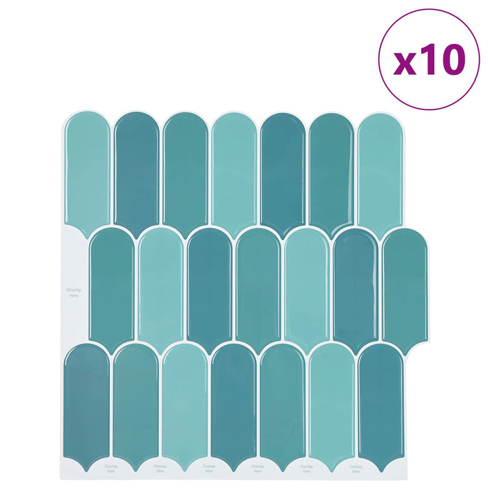 Placă cu Pene 10 pcs albastru 30 x 30 cm Poliuretan și PET - WALTI WALTI