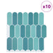 Placă cu Pene 10 pcs albastru 30 x 30 cm Poliuretan și PET - WALTI WALTI