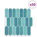 Placă cu Pene 20 pcs albastru 30 x 30 cm Poliuretan și PET - WALTI WALTI