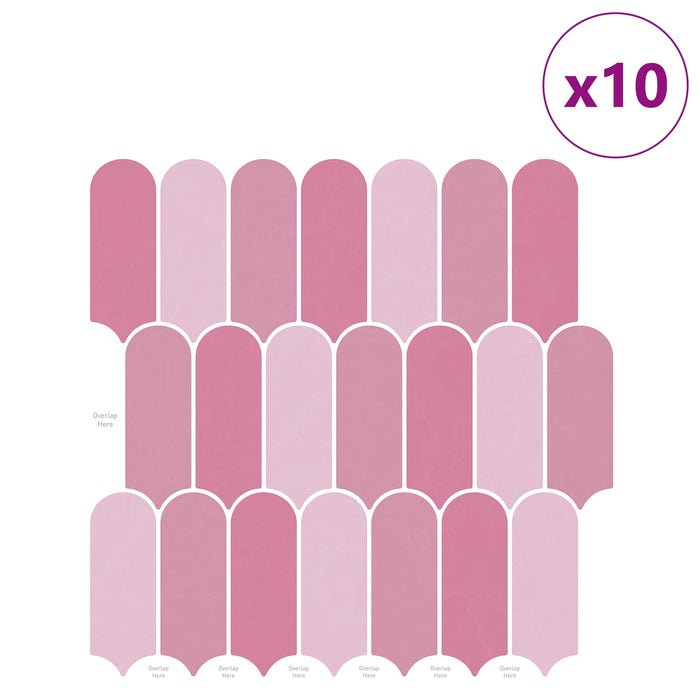 Placă cu Pene 10 pcs Roz 30 x 30 cm Poliuretan și PET - WALTI WALTI