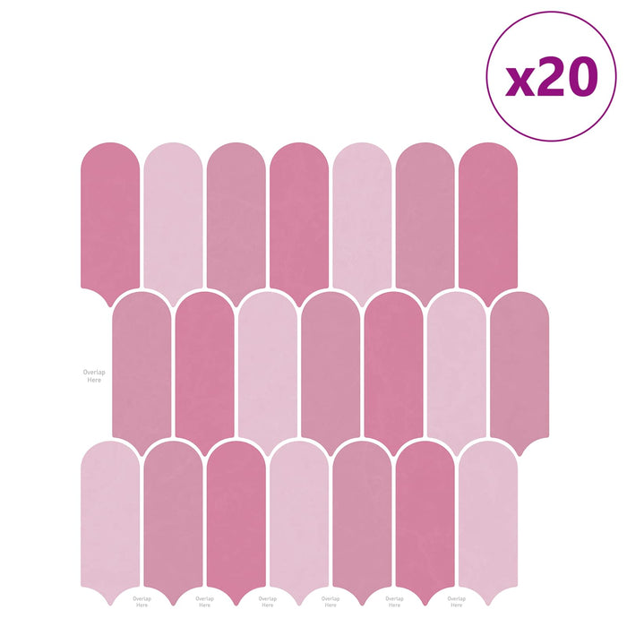 Placă cu Pene 20 pcs Roz 30 x 30 cm Poliuretan și PET - WALTI WALTI