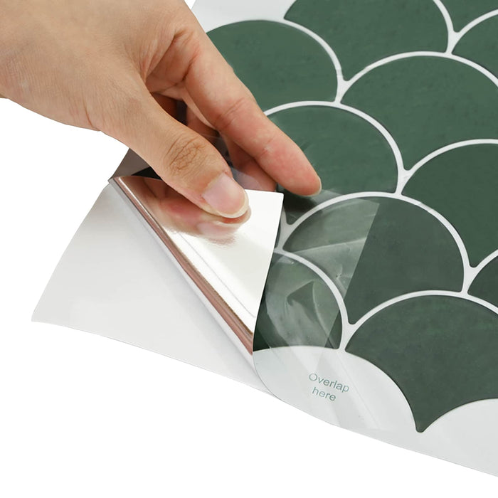 Plăcuță cu motive de solzi de pește 10 pcs Verde închis - WALTI WALTI