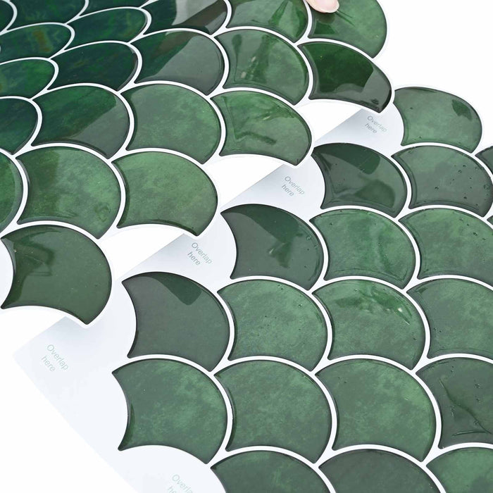 Plăcuță cu motive de solzi de pește 50 pcs Verde închis - WALTI WALTI