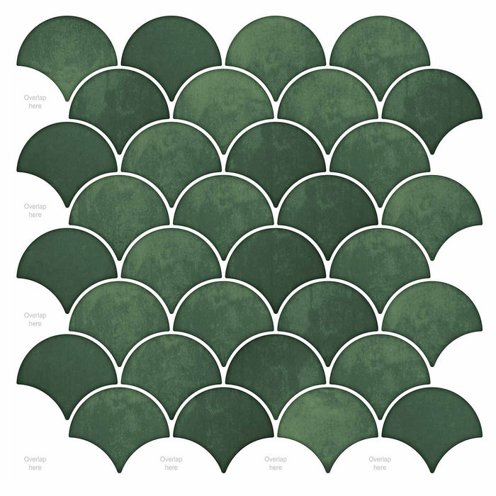 Plăcuță cu motive de solzi de pește 50 pcs Verde închis - WALTI WALTI