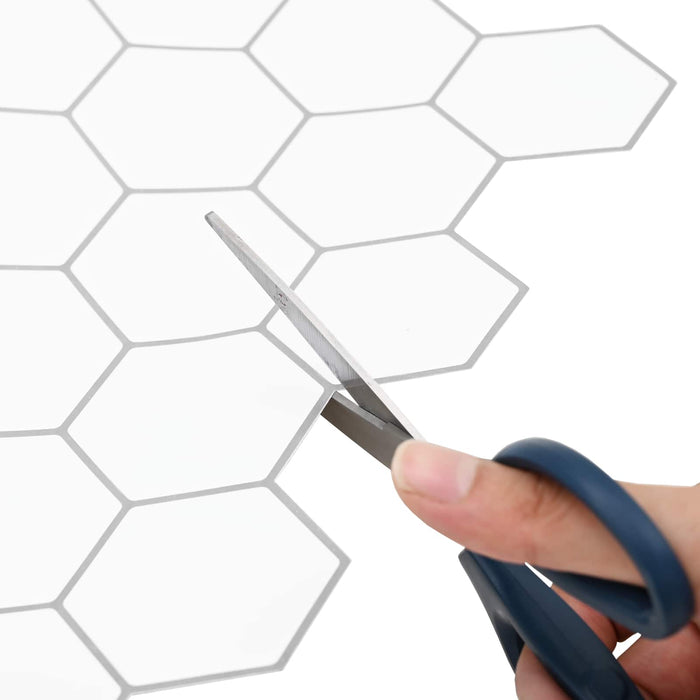 Placă hexagonală 10 pcs Alb gri 30 x 30 cm Poliuretan și PET - WALTI WALTI