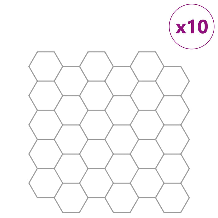Placă hexagonală 10 pcs Alb gri 30 x 30 cm Poliuretan și PET - WALTI WALTI