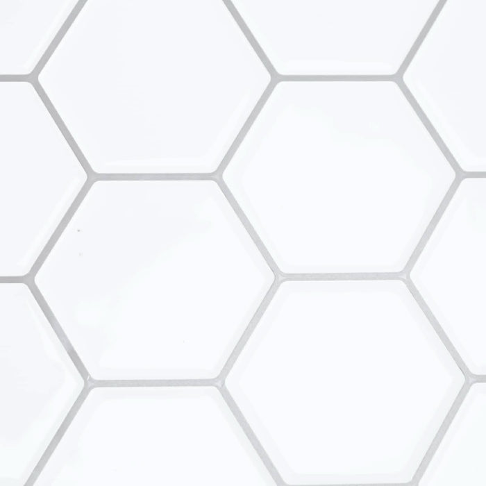 Placă hexagonală 20 pcs Alb gri 30 x 30 cm Poliuretan și PET - WALTI WALTI