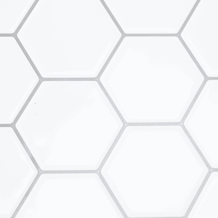 Placă hexagonală 50 pcs Alb gri 30 x 30 cm Poliuretan și PET - WALTI WALTI