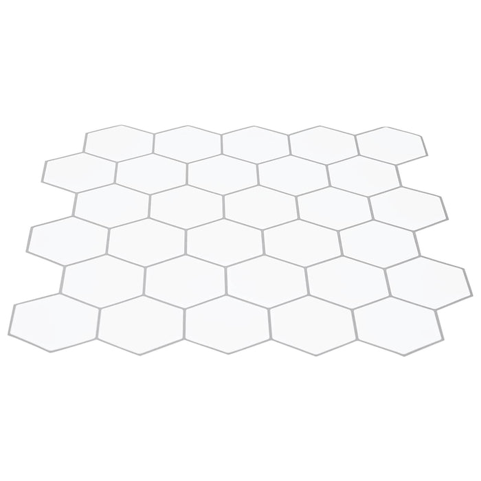 Placă hexagonală 50 pcs Alb gri 30 x 30 cm Poliuretan și PET - WALTI WALTI
