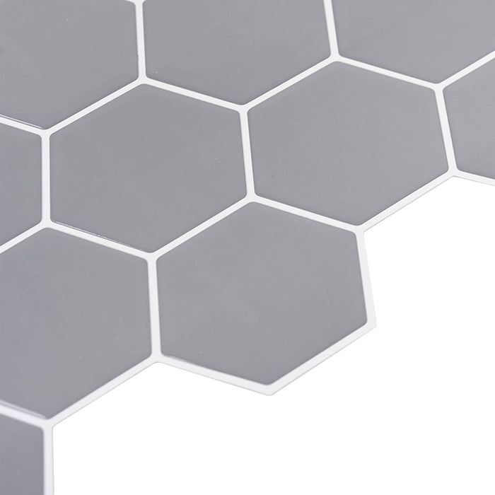 Placă hexagonală 10 pcs Gri 30 x 30 cm Poliuretan și PET - WALTI WALTI