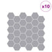 Placă hexagonală 10 pcs Gri 30 x 30 cm Poliuretan și PET - WALTI WALTI