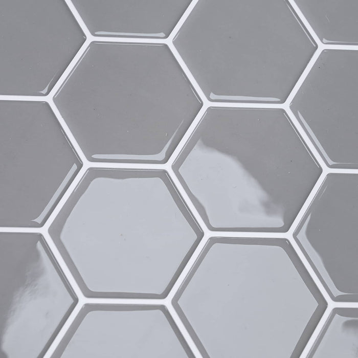 Placă hexagonală 20 pcs Gri 30 x 30 cm Poliuretan și PET - WALTI WALTI