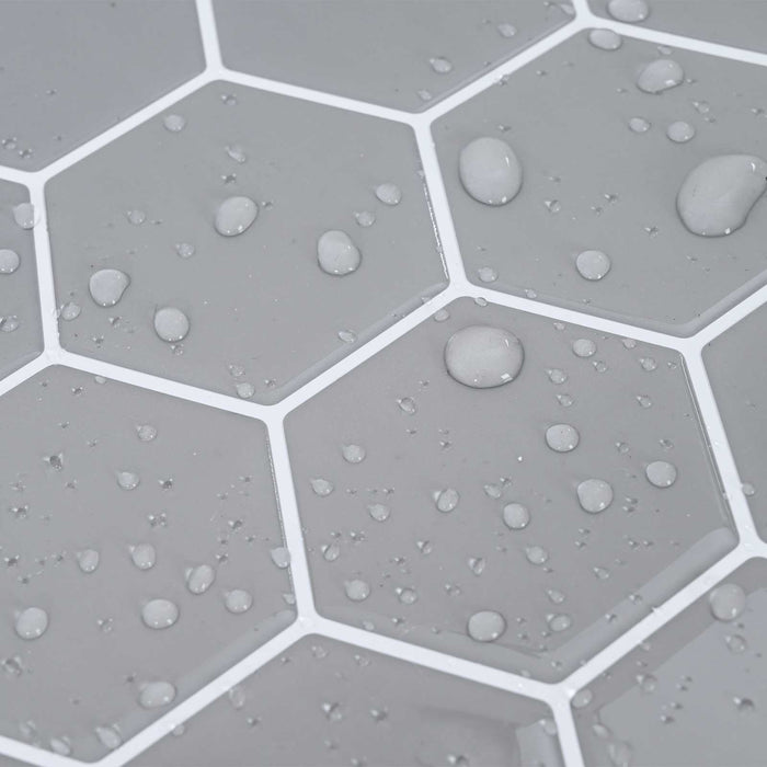 Placă hexagonală 50 pcs Gri 30 x 30 cm Poliuretan și PET - WALTI WALTI