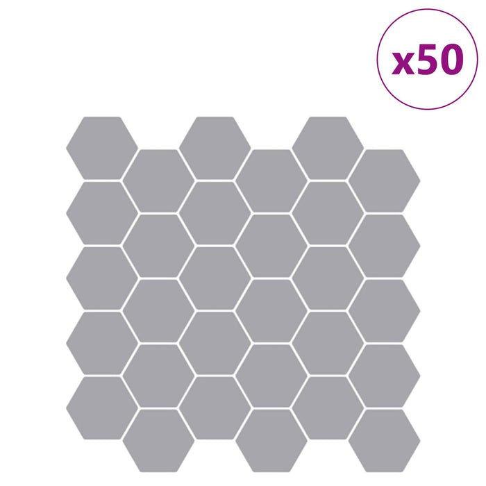 Placă hexagonală 50 pcs Gri 30 x 30 cm Poliuretan și PET - WALTI WALTI